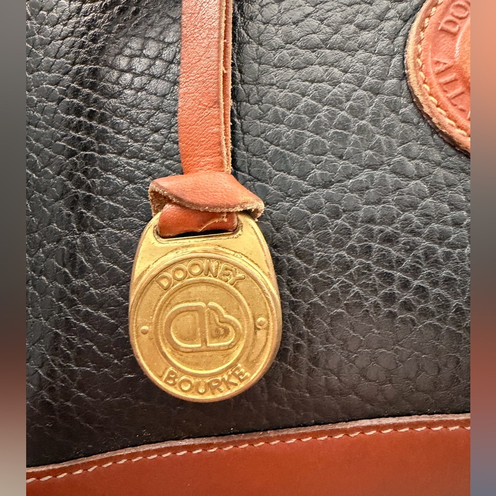 Dooney & Bourke All Weather Leather Small Essex Satchel Black & British Tan R26 - Picture 16 of 17